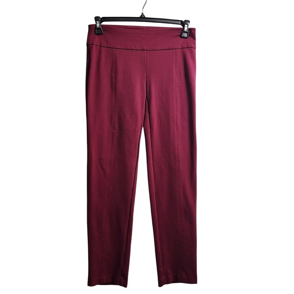 New Directions Knit Pants Career Wear Pull On Stretch Burgundy Size S‎